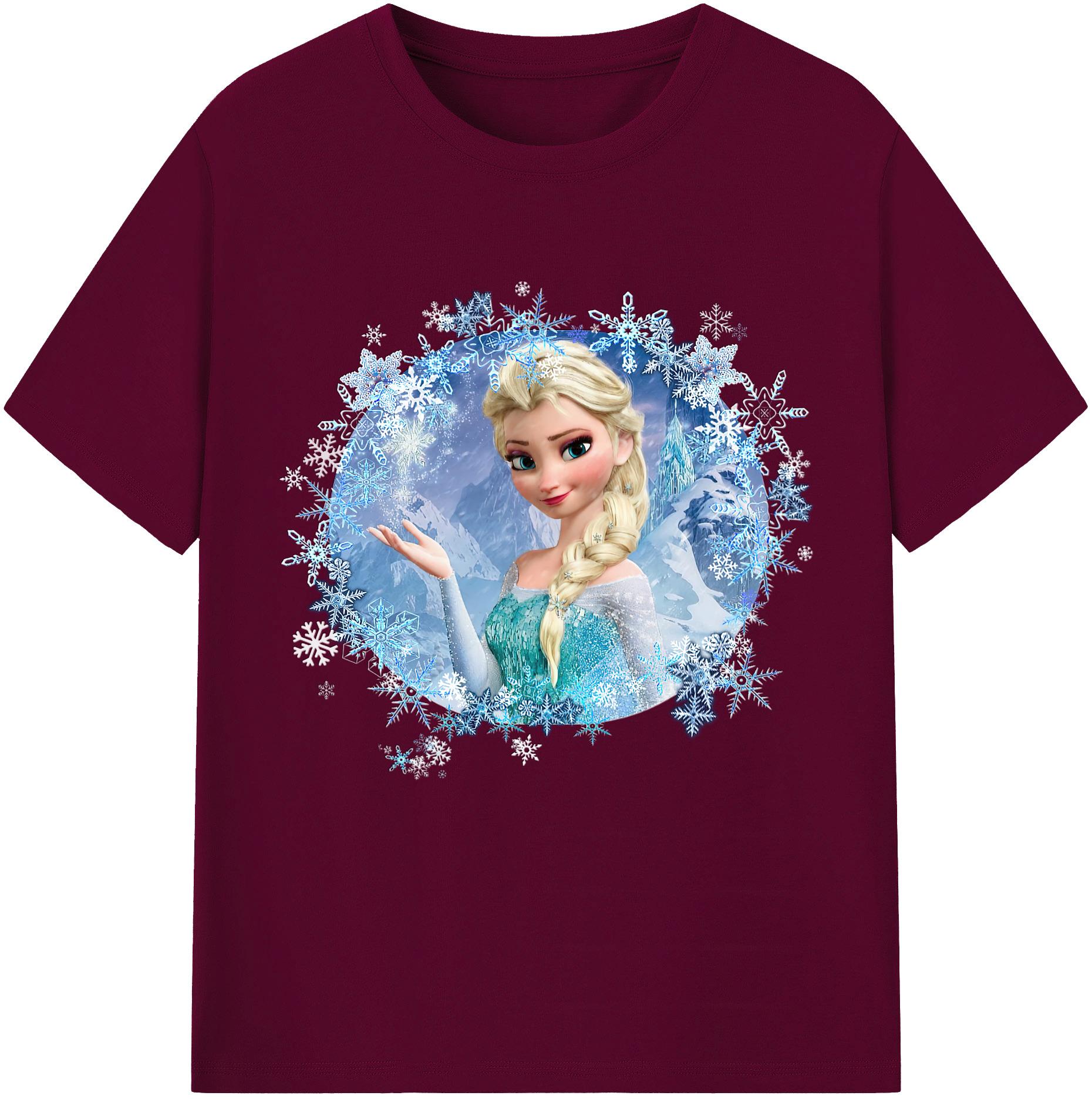 （画像用） アナと雪の女王 アンナ エルサ Frozen Anna Elsa レディースカジュアルプリントTシャツ（綿100％）